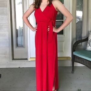 Bright Bold Beautiful Red Wrap Maxi Dress in Excellent Condition Size Me…